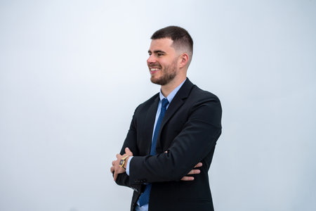 portrait of a businessman smiling happyの写真素材