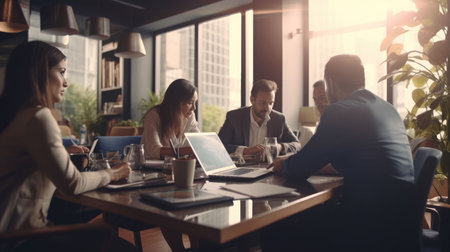 group of business people sitting in the officeの素材