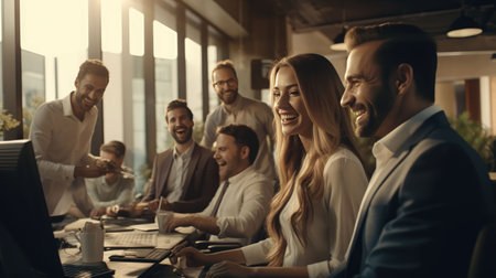 The business meeting in the office morning talkの素材