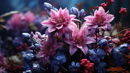 The pink flowers in the aquariumの素材