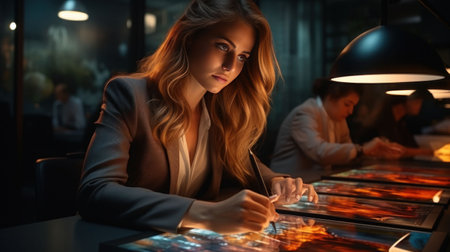 Young businesswoman working in the officeの素材