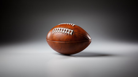 American football ball on isolated white backgroundの素材