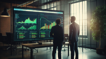 Business cooperation concept for finance and investment background, in modern officeの素材