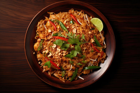 Top view Pad Thai tradition Thai foodの素材