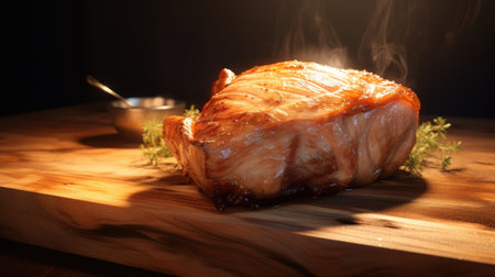 Pork steak on the woodenの素材