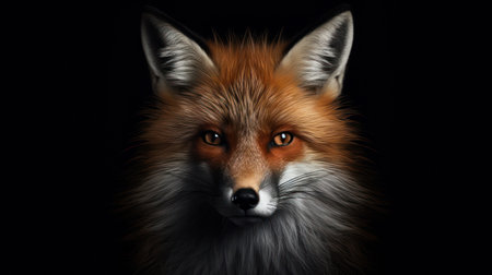 Fox face on the isolated backgroundの素材