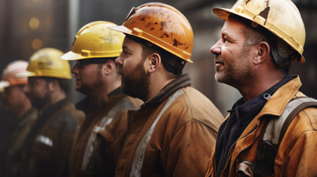 close-up group of engineer and workerの素材