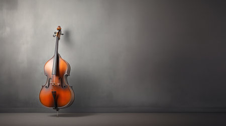 Double Bass on the grey backgroundの素材
