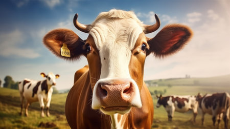 The cow livestock in the farmの素材