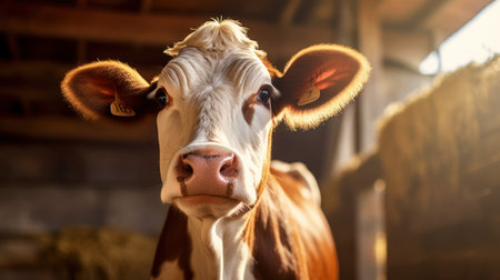 The cow livestock in the farmの素材