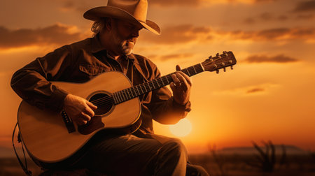 Western Guitar Music in the golden hourの素材
