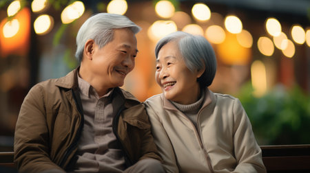 Asian Thai senior couple love momentの素材