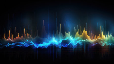 Sound wave on the digital backgroundの素材