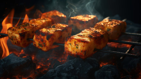 Close-up PANEER TIKKA Indian foodの素材