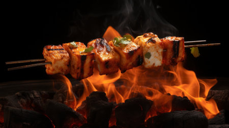 Close-up PANEER TIKKA Indian foodの素材