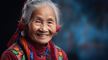 senior Portrait Woman of Laosの素材