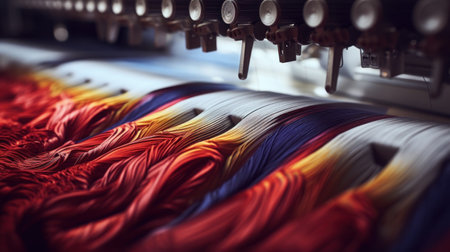 Close-up Within the textile manufacturing industryの素材