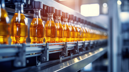 Large industrial beverage bottling lineの素材