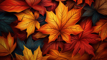 illustration of Forest Autumn backgroundの素材