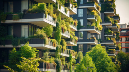 New energy-efficient buildings, green public spaces, vertical forestsの素材