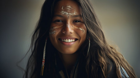 young native american peopleの素材