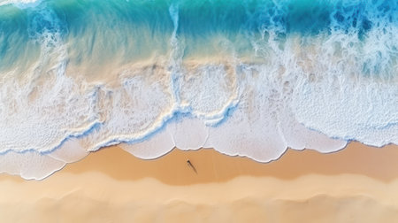 Ocean waves on the beach as a background Beautiful natural summer vacation holiday background.の素材