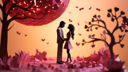 Papercraft valentine's day moment of loveの素材