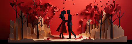 Papercraft of valentine's dayの素材