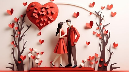 Papercraft valentine's day moment of loveの素材