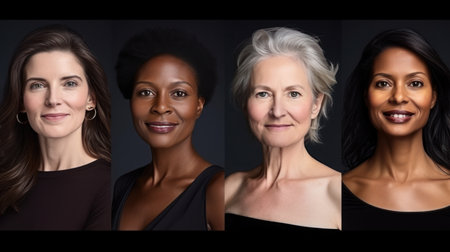 Portrait women of International Women's Day, on the isolated backgroundの素材