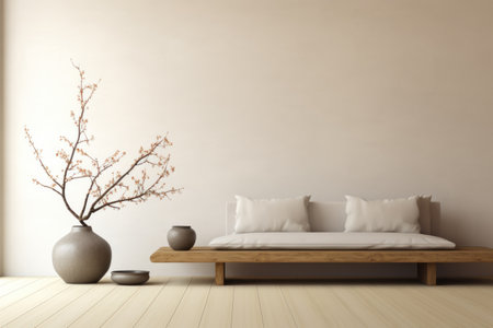 Japan minimalist interior design furniture and backgroundの素材