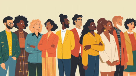 illustration of diversity equity and inclusion of the Business teamの素材