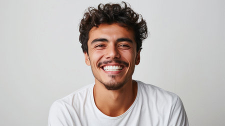 Latin American Man Against White Backgroundの素材