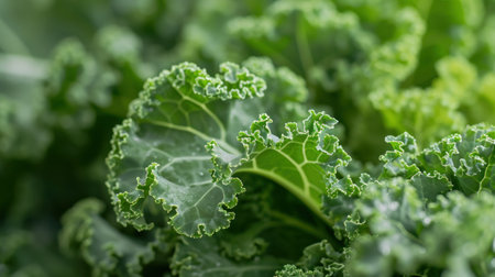 green wavy leaf kaleの素材