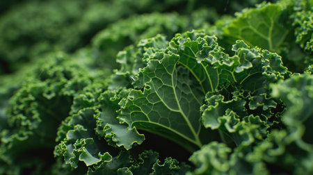 green wavy leaf kaleの素材