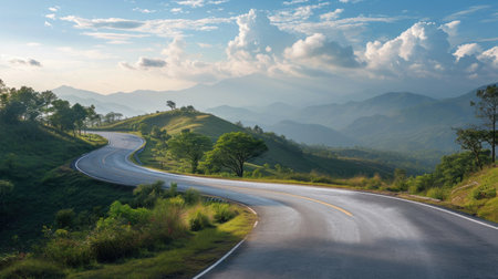 The Panoramic mountain roadの素材