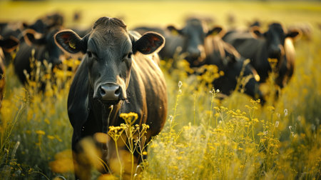 close-up Raising Wagyu cattle on the farmの素材