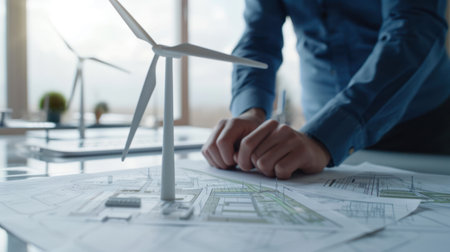 Architects are designing wind turbines for green energyの素材