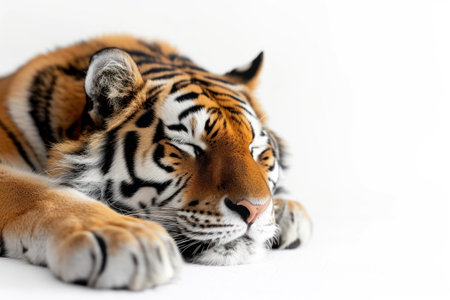 A big tiger on a white backgroundの素材