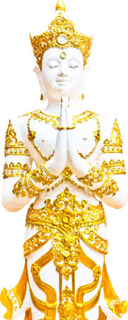 Angel statue at the temple in Thailandの写真素材