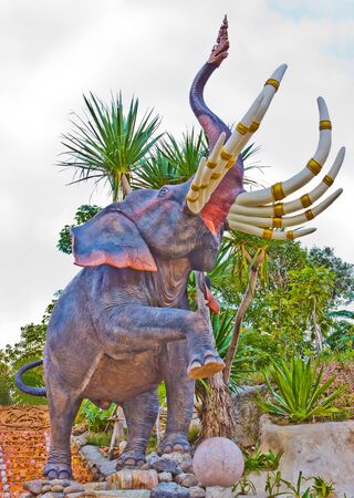 The thai fairy tale elephant. He has eight  ivoryの写真素材