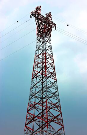 High-voltage towers の写真素材