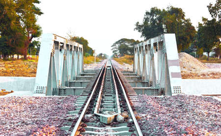 Metal railway bridgeの写真素材