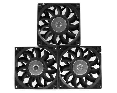 Computer case cooling fans isolated on white background