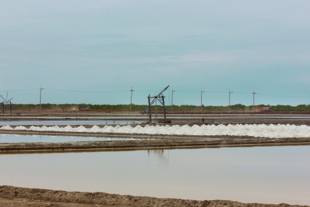 saline in evening at  Samutsakorn, Thailandの写真素材