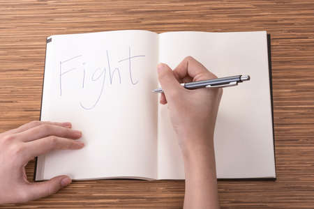 writing on book