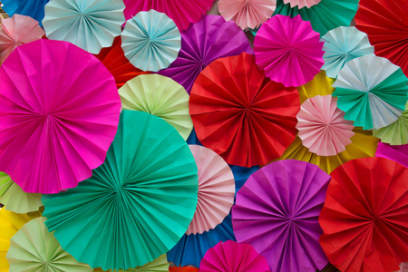 Abstract of beautiful colorful paper filigree strips folded for background