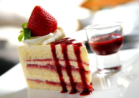 strawberries cakeの写真素材