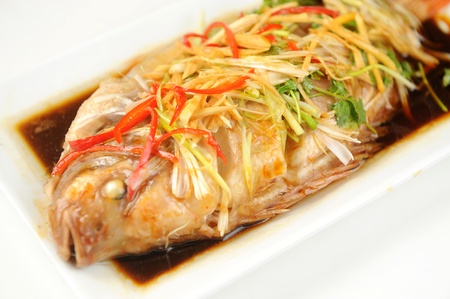 Hot and spicy steam fishの写真素材