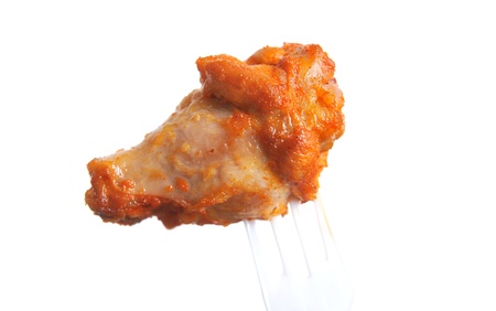 Chicken wing isolated on white backgroundの写真素材